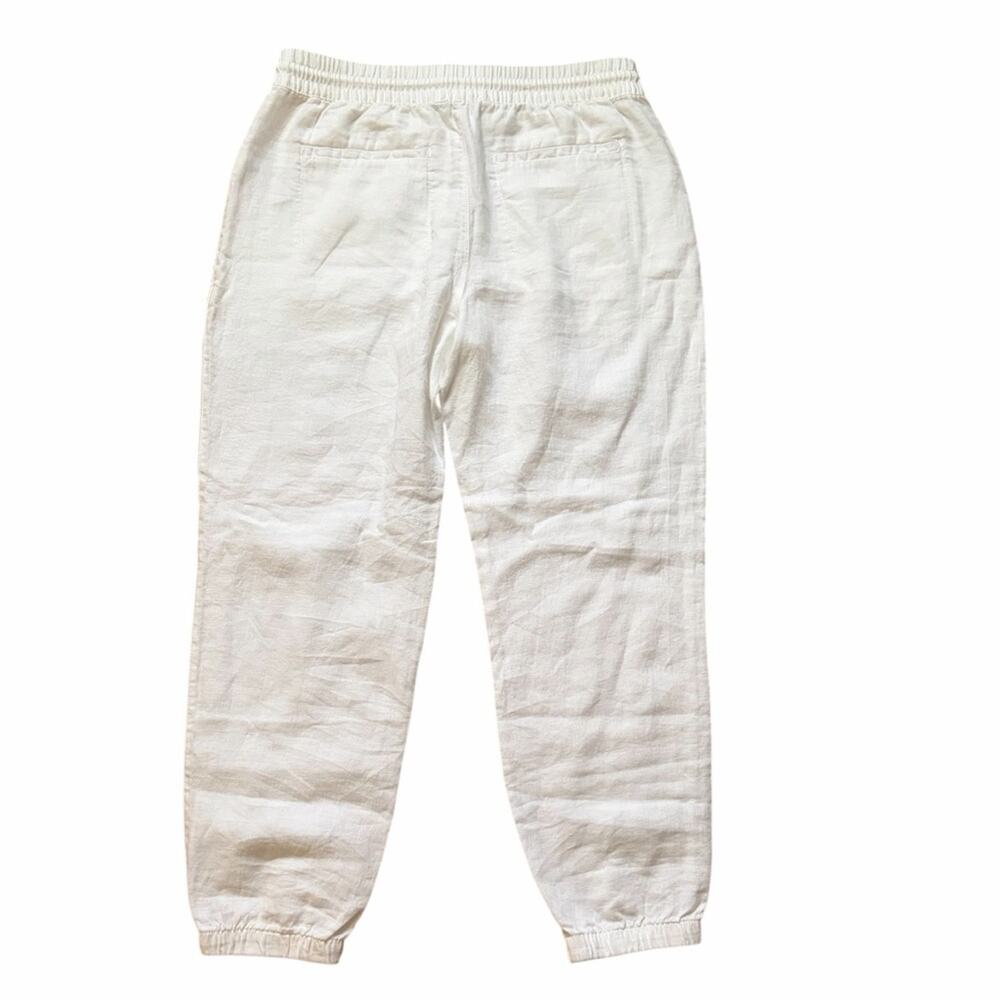 Athleta Pants Size 12 White 100% Linen Retreat Jogger - Picture 4 of 7